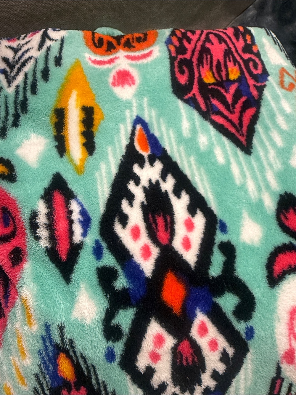 Vera Bradley Turquoise Multicolor Boho Plush Throw